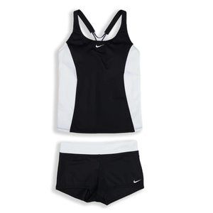 NIKE Women's Surge Powerback Tankini Swimsuit Black NEW